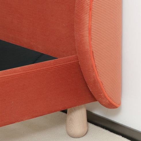 Blaine Corduroy Fabric Modern Wide Headboard Bed Frame